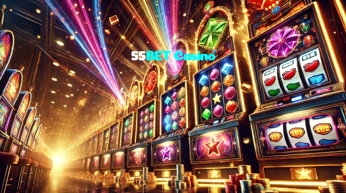 55BET Casino casino presented on mobile device in Pakistan with slots and live games